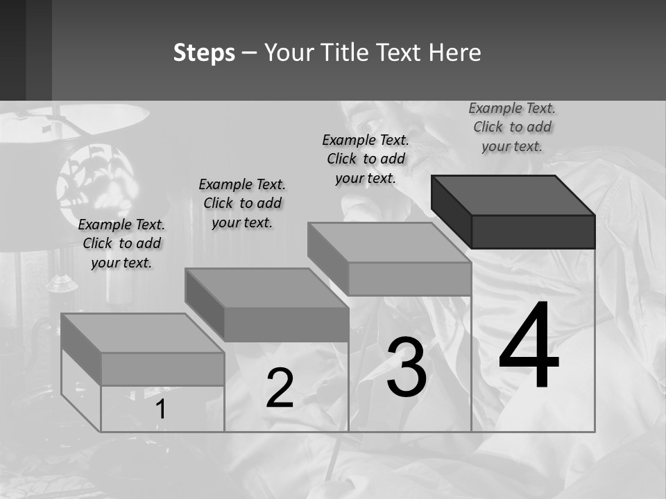 A Man Sitting In Bed With A Clock On The Wall PowerPoint Template