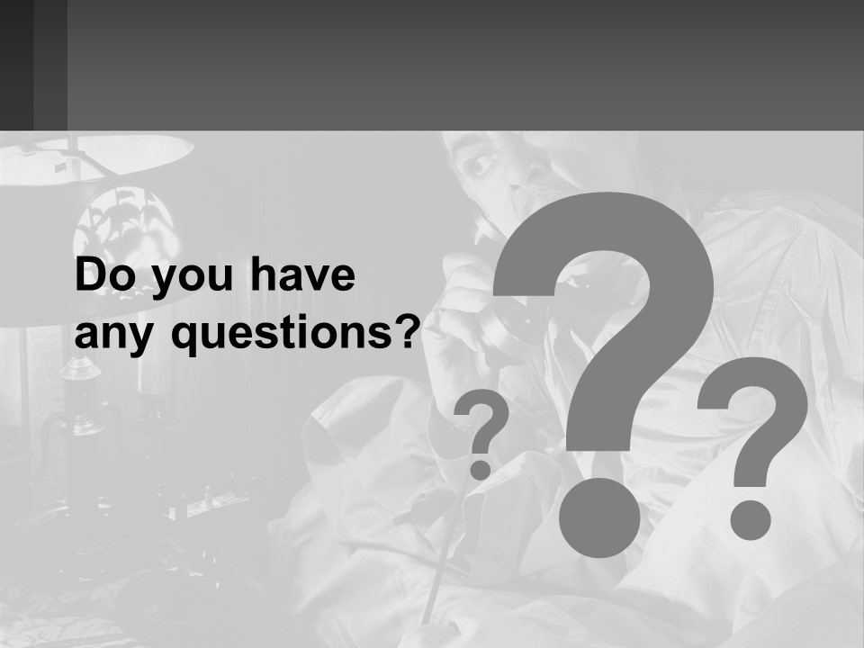 A Man Sitting In Bed With A Clock On The Wall PowerPoint Template