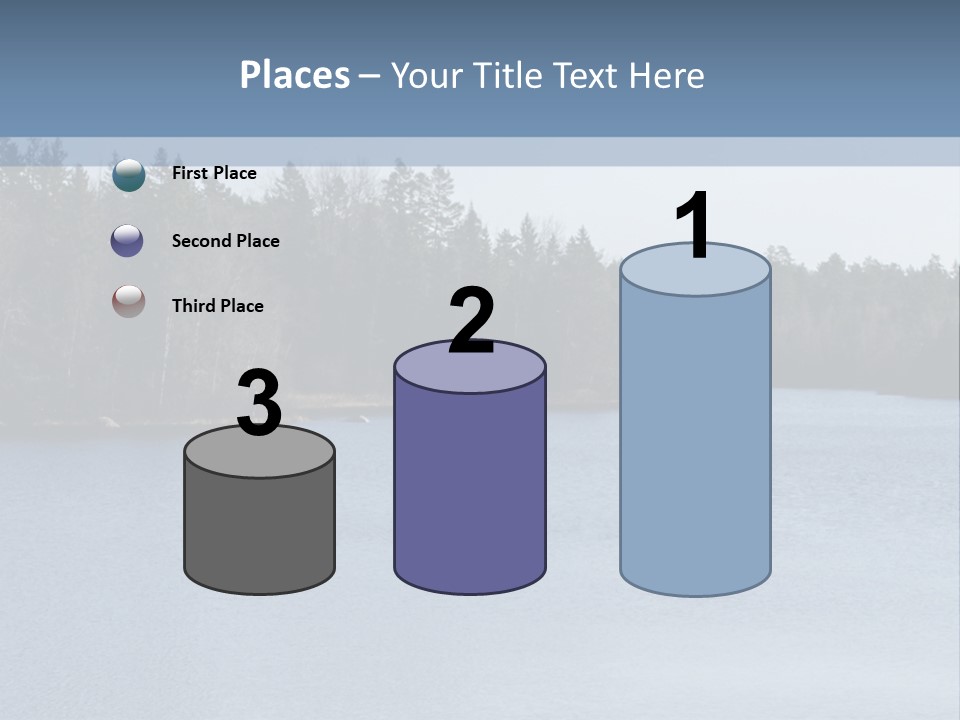 A Large Body Of Water Surrounded By Trees PowerPoint Template