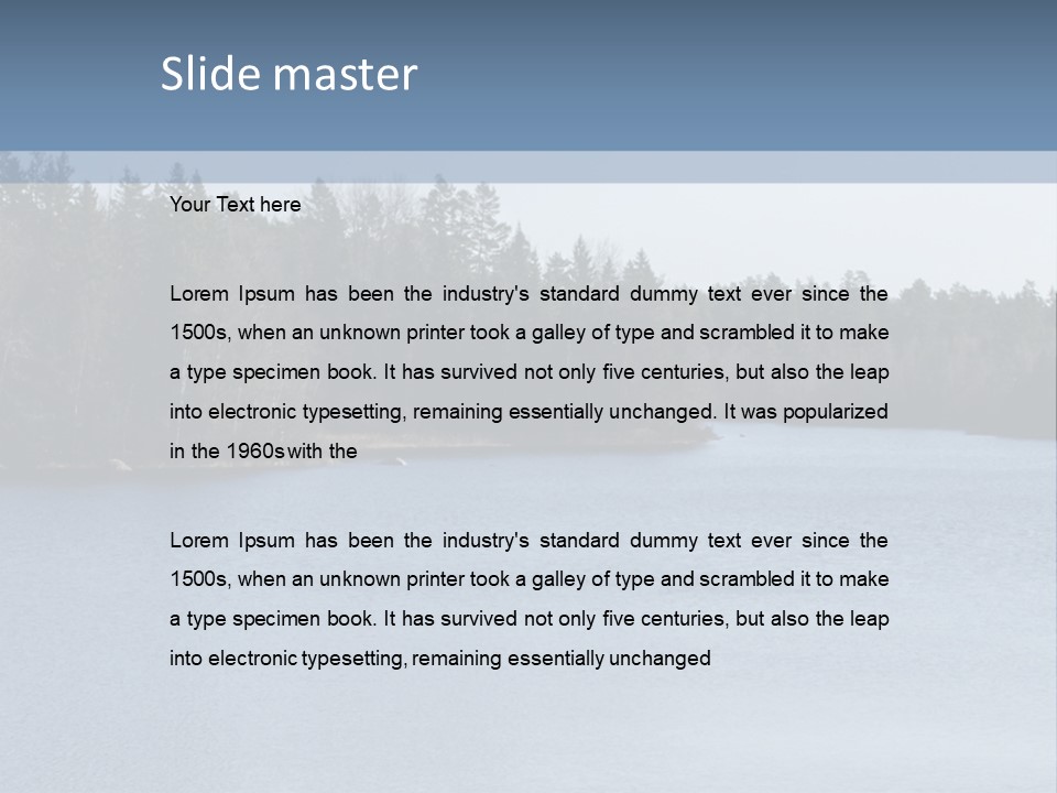 A Large Body Of Water Surrounded By Trees PowerPoint Template