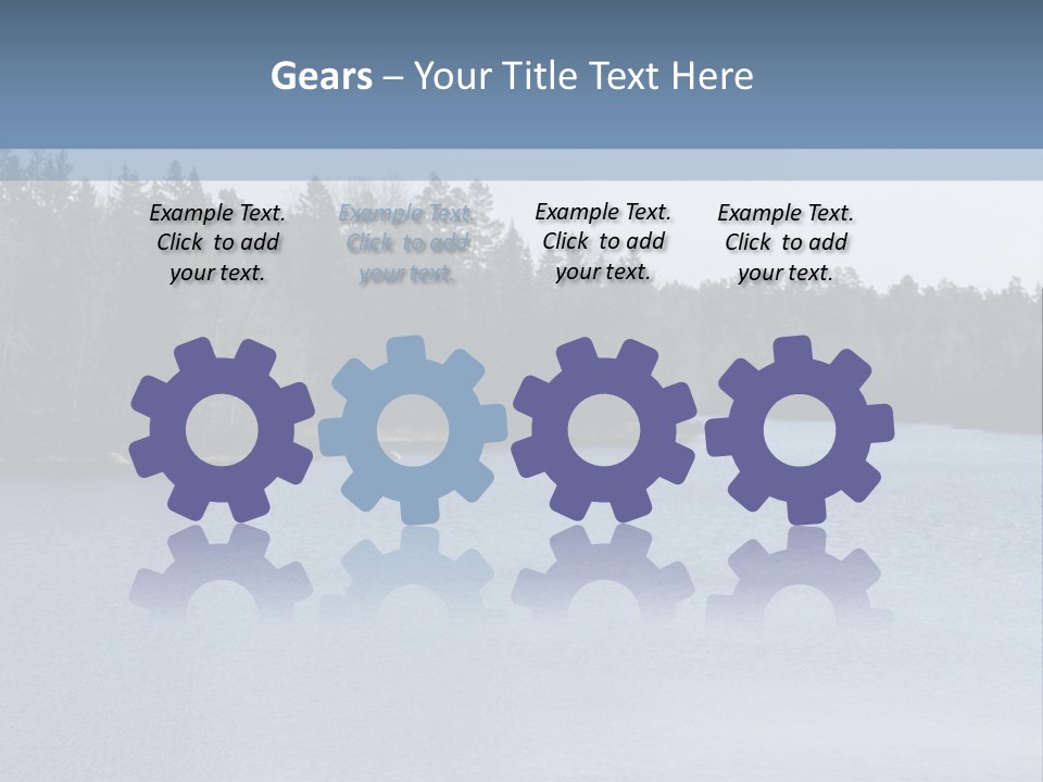 A Large Body Of Water Surrounded By Trees PowerPoint Template