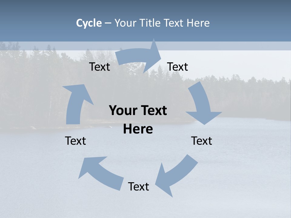 A Large Body Of Water Surrounded By Trees PowerPoint Template