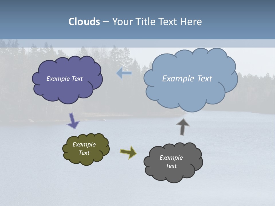 A Large Body Of Water Surrounded By Trees PowerPoint Template