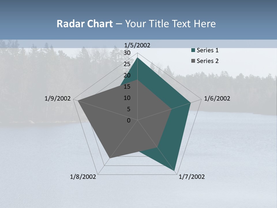 A Large Body Of Water Surrounded By Trees PowerPoint Template