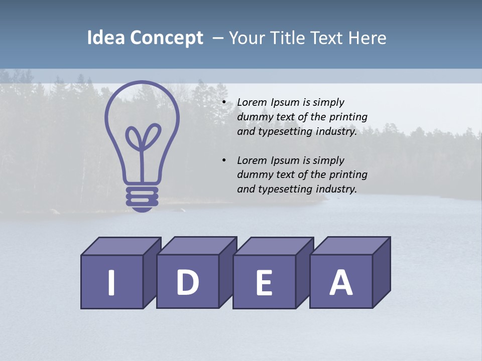 A Large Body Of Water Surrounded By Trees PowerPoint Template