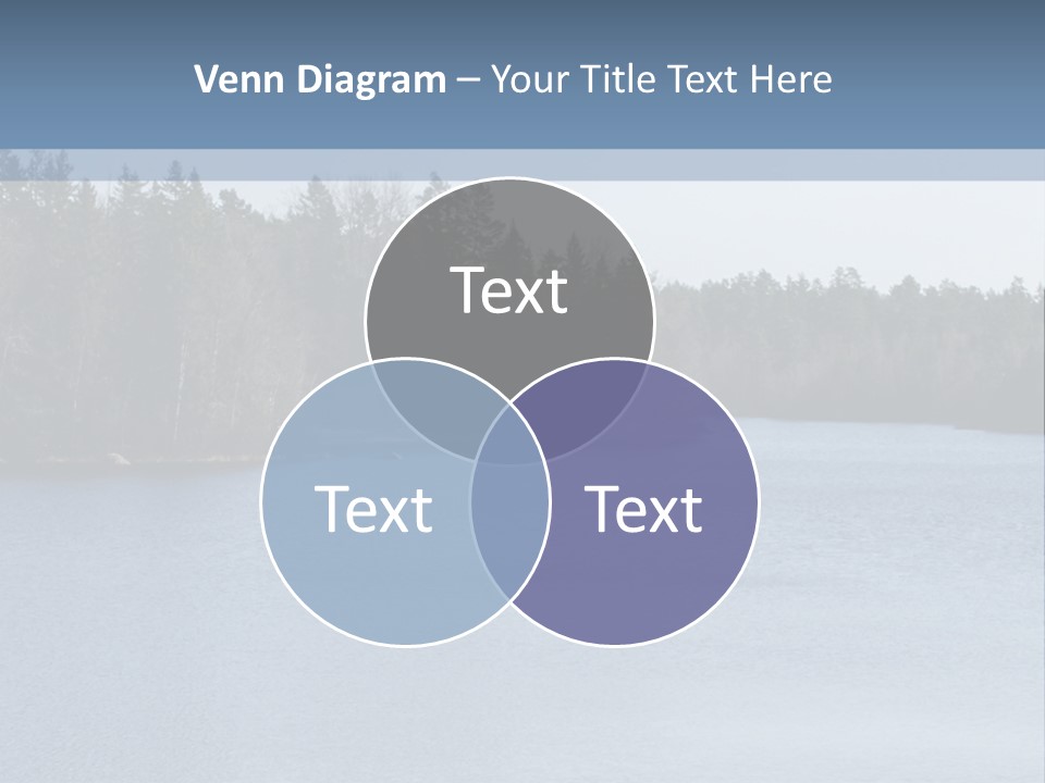 A Large Body Of Water Surrounded By Trees PowerPoint Template