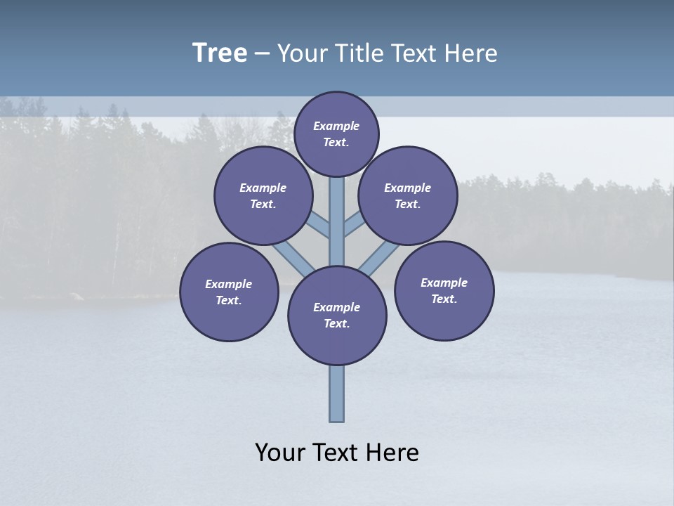 A Large Body Of Water Surrounded By Trees PowerPoint Template