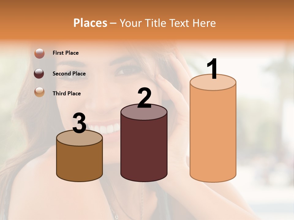 A Woman Smiling With Her Hand On Her Head PowerPoint Template