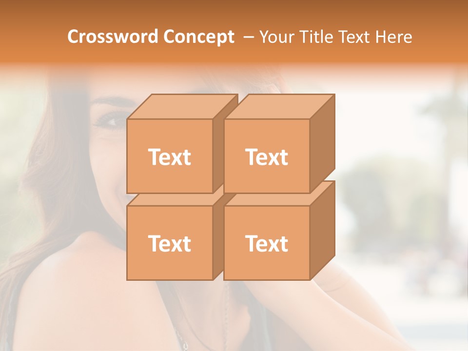 A Woman Smiling With Her Hand On Her Head PowerPoint Template