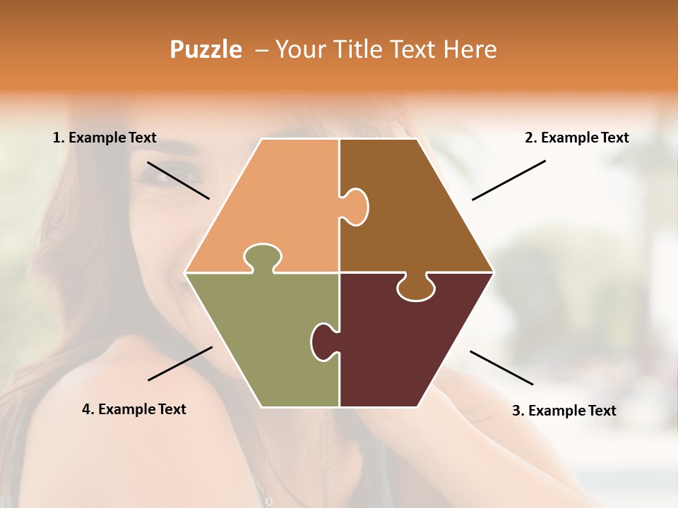 A Woman Smiling With Her Hand On Her Head PowerPoint Template