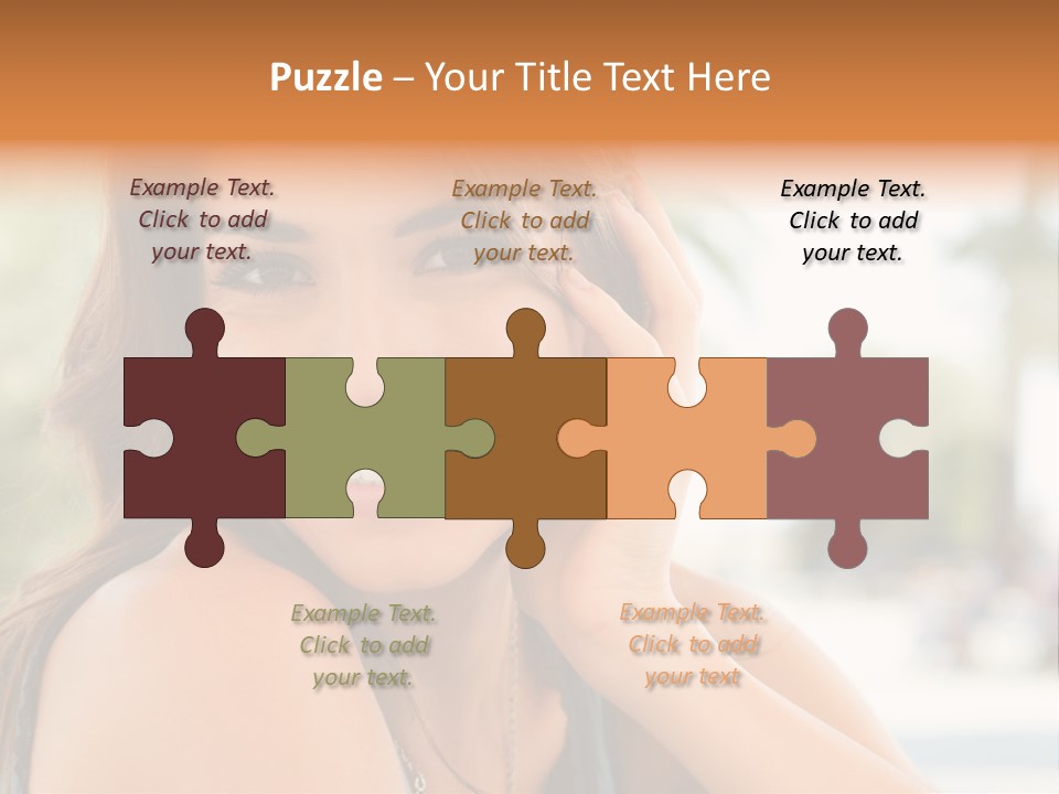 A Woman Smiling With Her Hand On Her Head PowerPoint Template