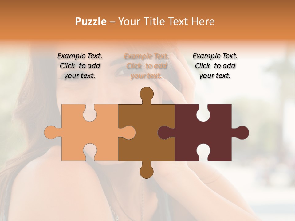 A Woman Smiling With Her Hand On Her Head PowerPoint Template