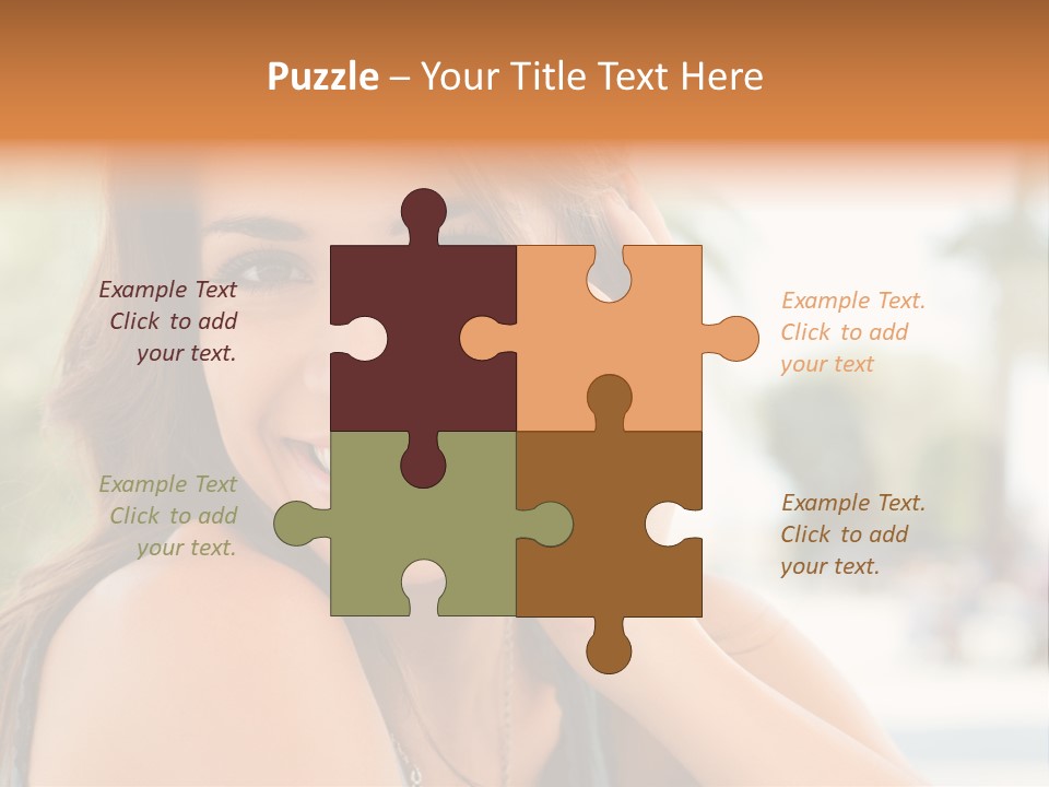 A Woman Smiling With Her Hand On Her Head PowerPoint Template