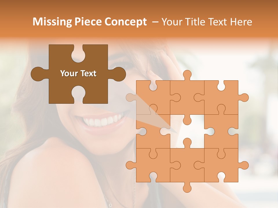 A Woman Smiling With Her Hand On Her Head PowerPoint Template