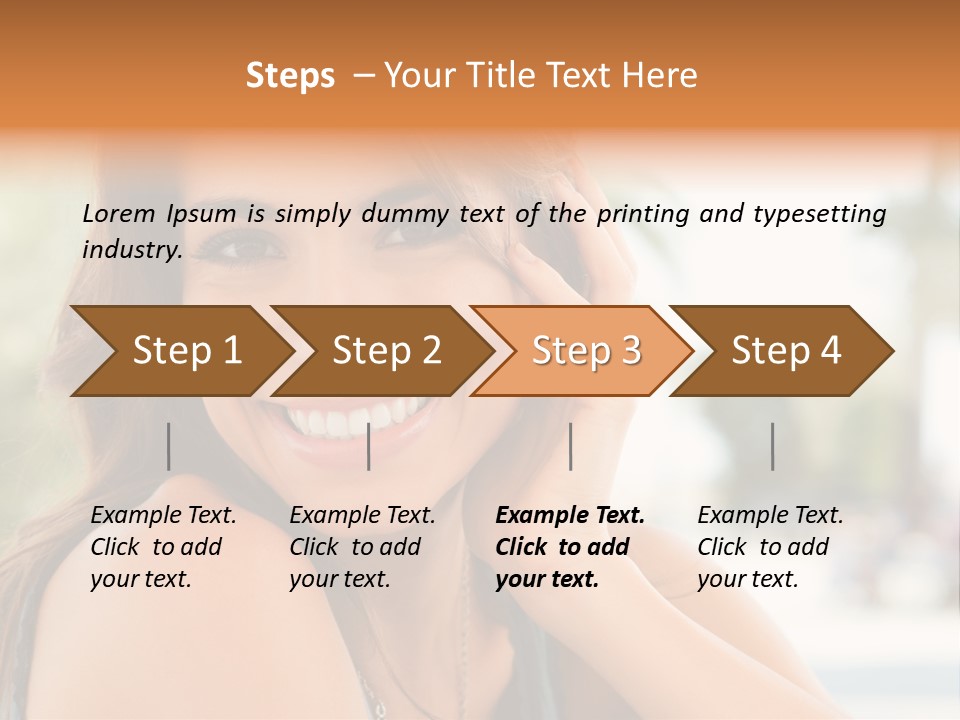 A Woman Smiling With Her Hand On Her Head PowerPoint Template