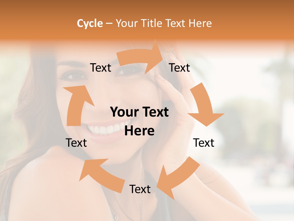 A Woman Smiling With Her Hand On Her Head PowerPoint Template