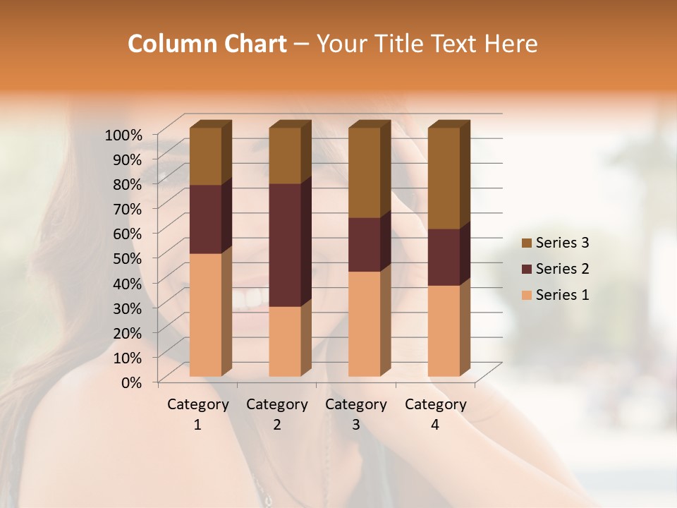 A Woman Smiling With Her Hand On Her Head PowerPoint Template