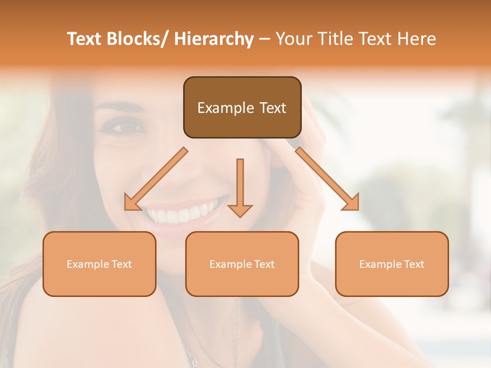 A Woman Smiling With Her Hand On Her Head PowerPoint Template