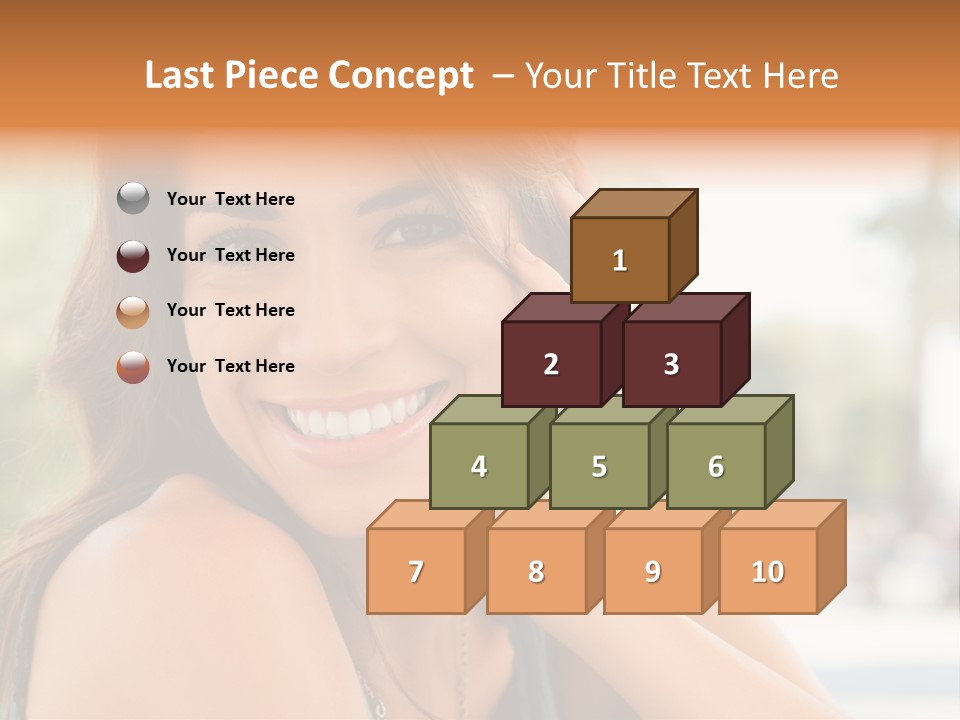 A Woman Smiling With Her Hand On Her Head PowerPoint Template