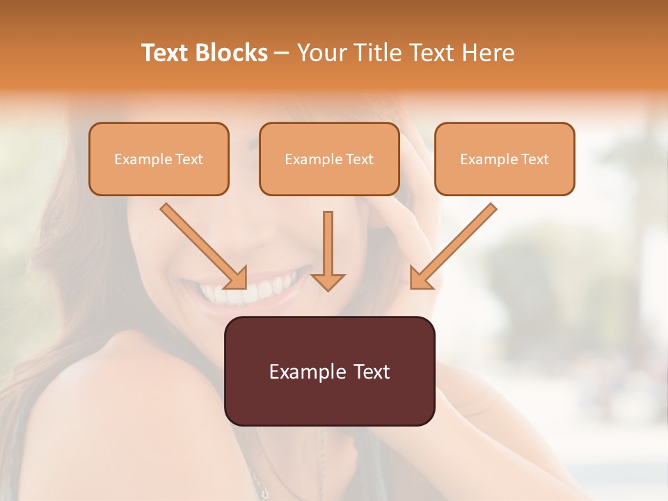 A Woman Smiling With Her Hand On Her Head PowerPoint Template