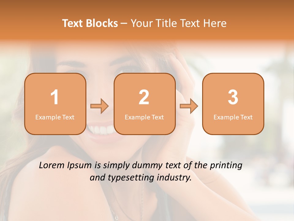 A Woman Smiling With Her Hand On Her Head PowerPoint Template