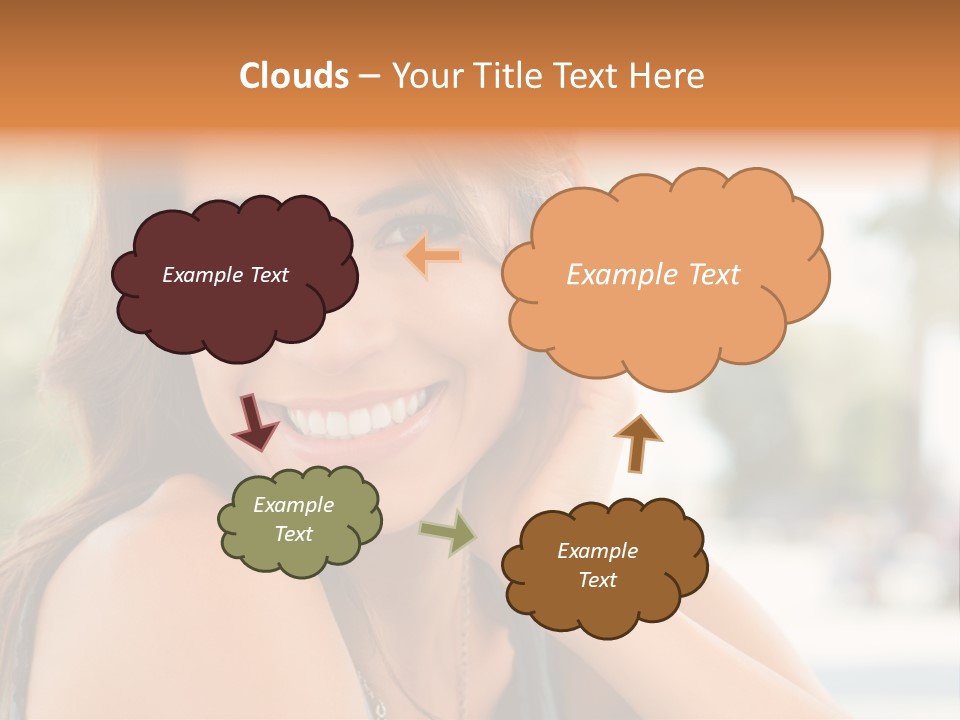 A Woman Smiling With Her Hand On Her Head PowerPoint Template