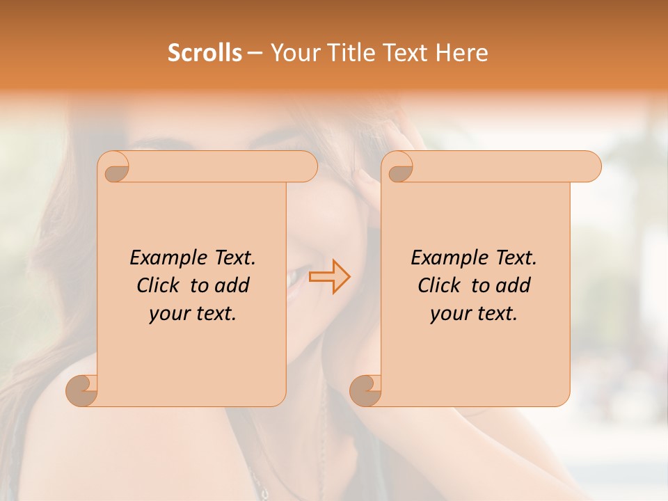 A Woman Smiling With Her Hand On Her Head PowerPoint Template