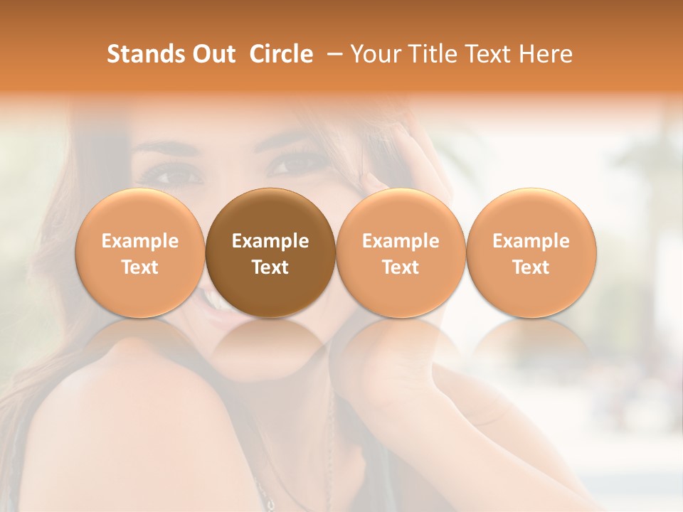 A Woman Smiling With Her Hand On Her Head PowerPoint Template