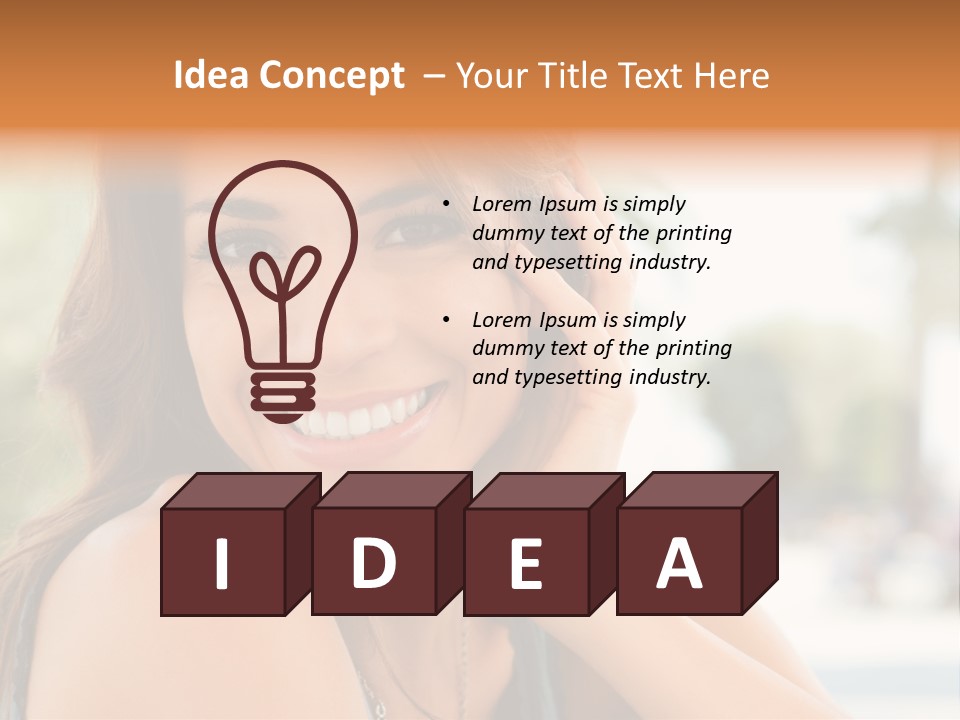 A Woman Smiling With Her Hand On Her Head PowerPoint Template