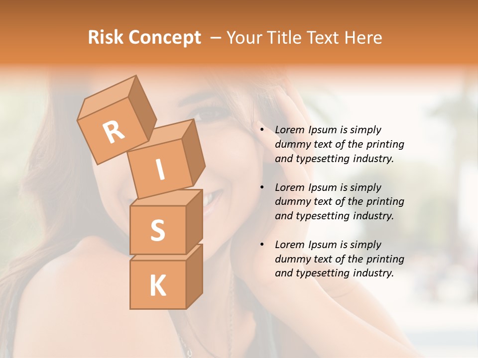 A Woman Smiling With Her Hand On Her Head PowerPoint Template