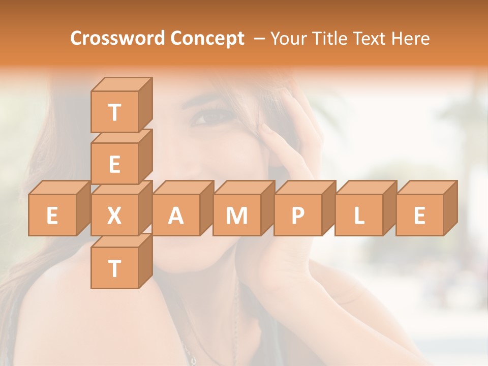 A Woman Smiling With Her Hand On Her Head PowerPoint Template