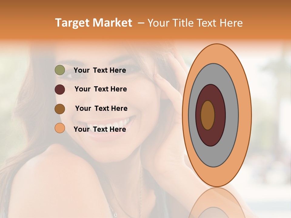 A Woman Smiling With Her Hand On Her Head PowerPoint Template