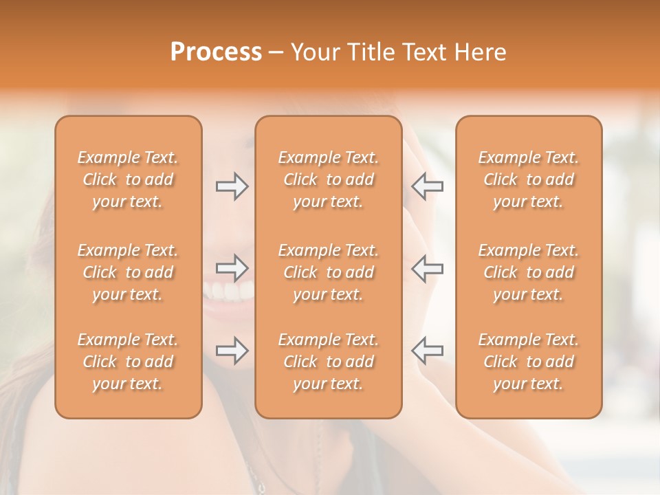 A Woman Smiling With Her Hand On Her Head PowerPoint Template