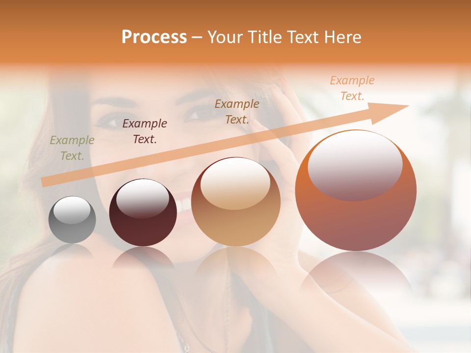 A Woman Smiling With Her Hand On Her Head PowerPoint Template