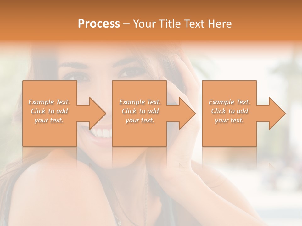 A Woman Smiling With Her Hand On Her Head PowerPoint Template
