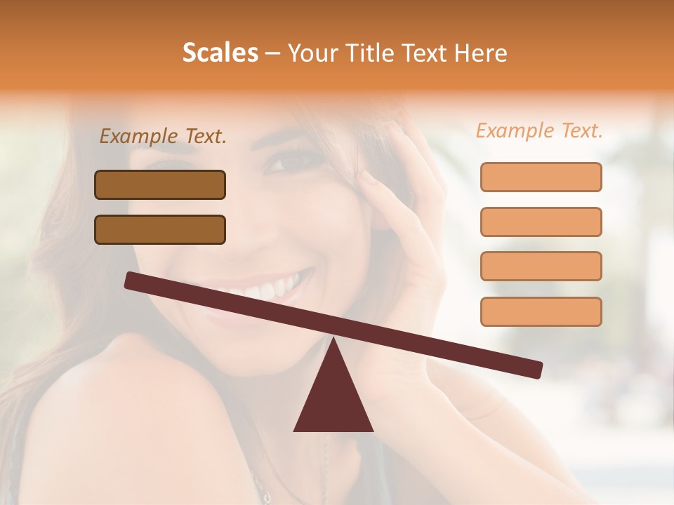 A Woman Smiling With Her Hand On Her Head PowerPoint Template