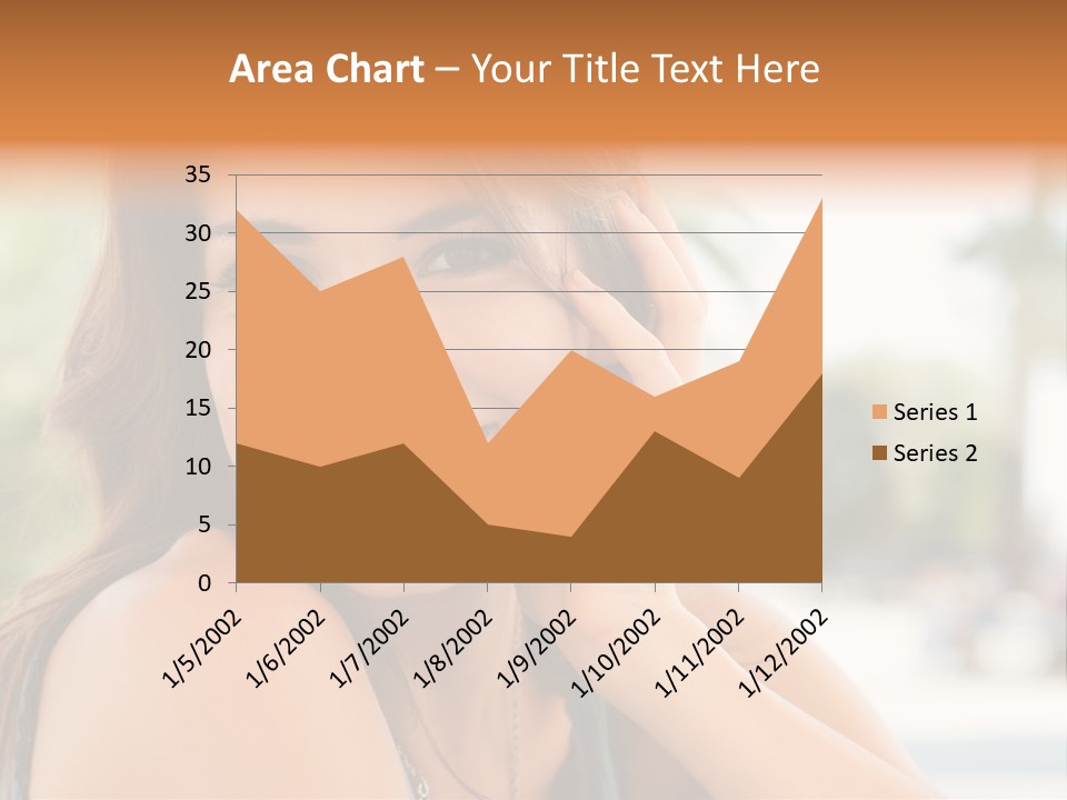 A Woman Smiling With Her Hand On Her Head PowerPoint Template