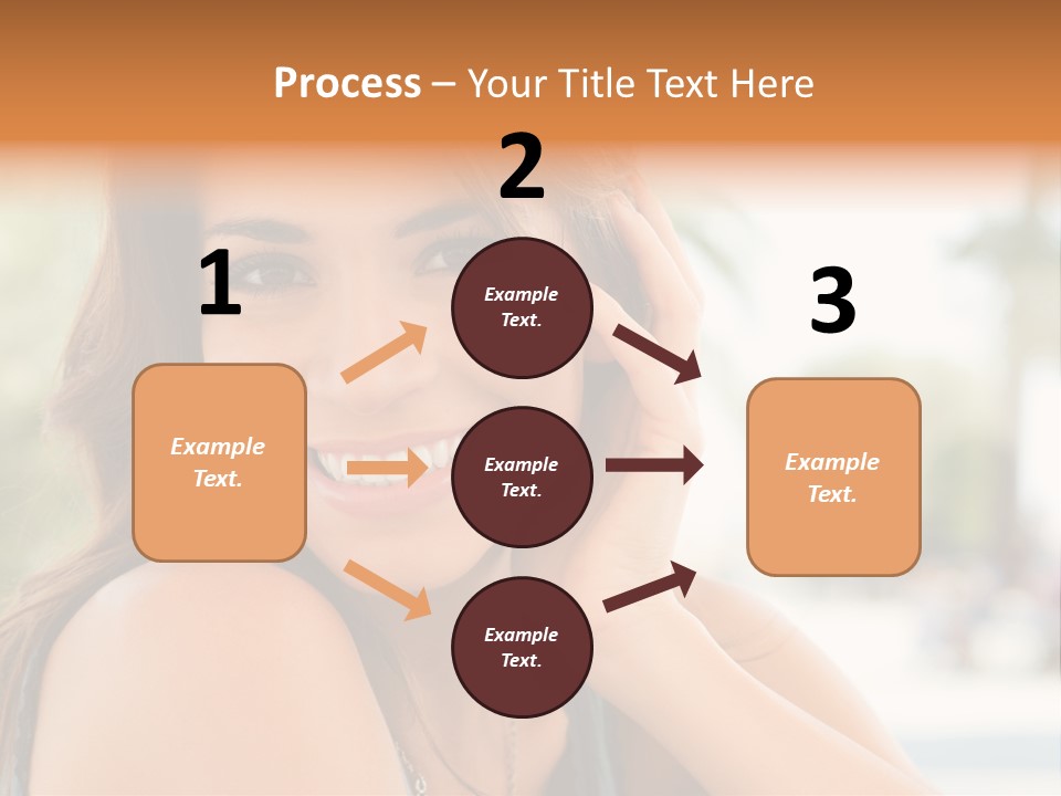 A Woman Smiling With Her Hand On Her Head PowerPoint Template