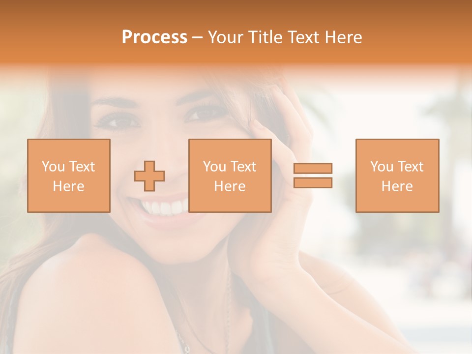 A Woman Smiling With Her Hand On Her Head PowerPoint Template