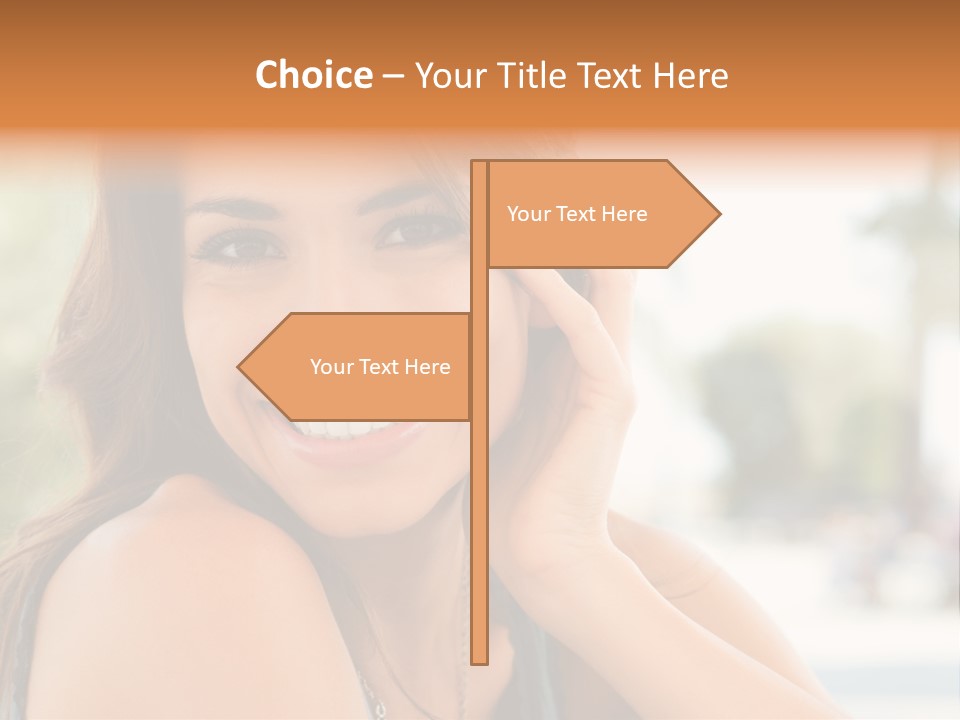 A Woman Smiling With Her Hand On Her Head PowerPoint Template