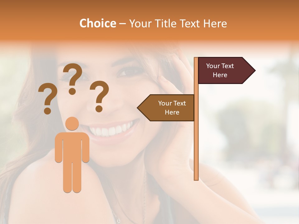 A Woman Smiling With Her Hand On Her Head PowerPoint Template
