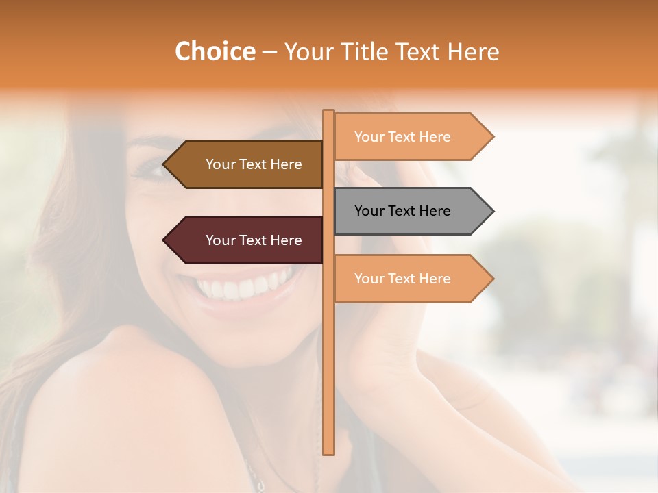 A Woman Smiling With Her Hand On Her Head PowerPoint Template