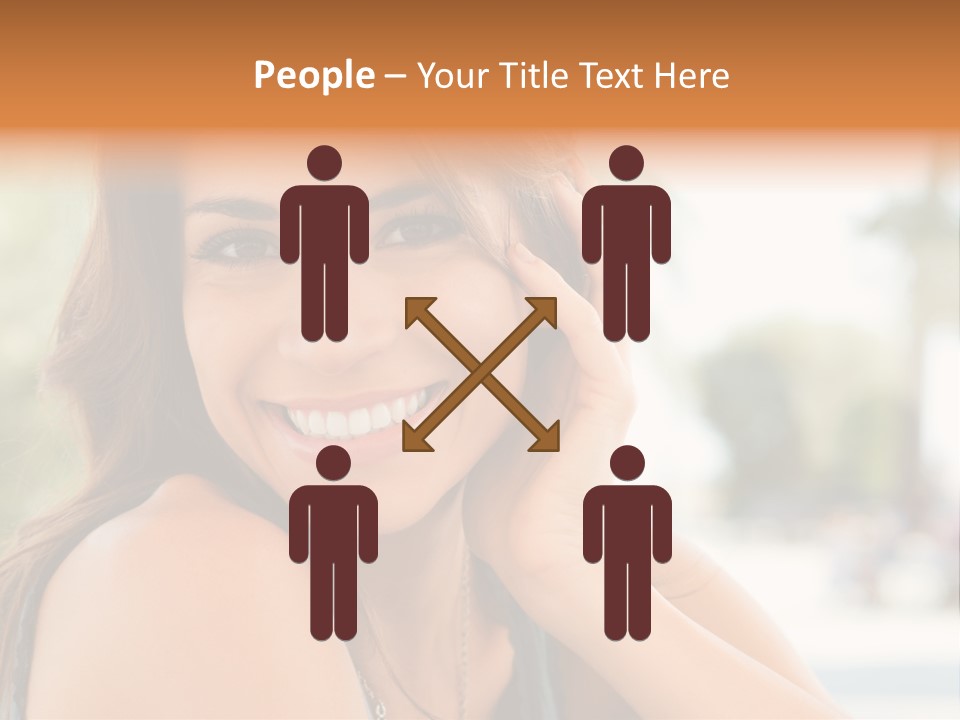 A Woman Smiling With Her Hand On Her Head PowerPoint Template