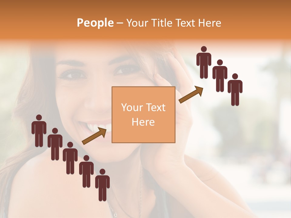 A Woman Smiling With Her Hand On Her Head PowerPoint Template