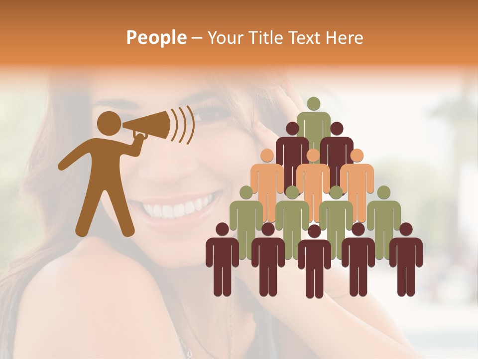 A Woman Smiling With Her Hand On Her Head PowerPoint Template