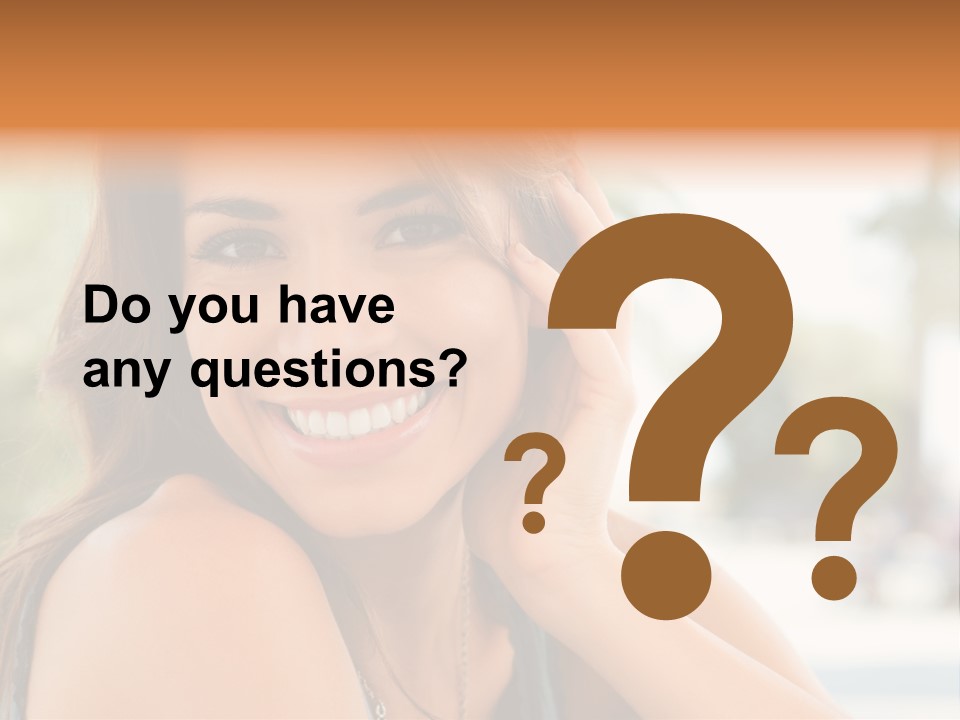 A Woman Smiling With Her Hand On Her Head PowerPoint Template