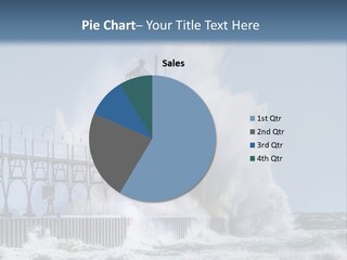 A Red Light House In The Ocean With Waves Crashing Over It PowerPoint Template