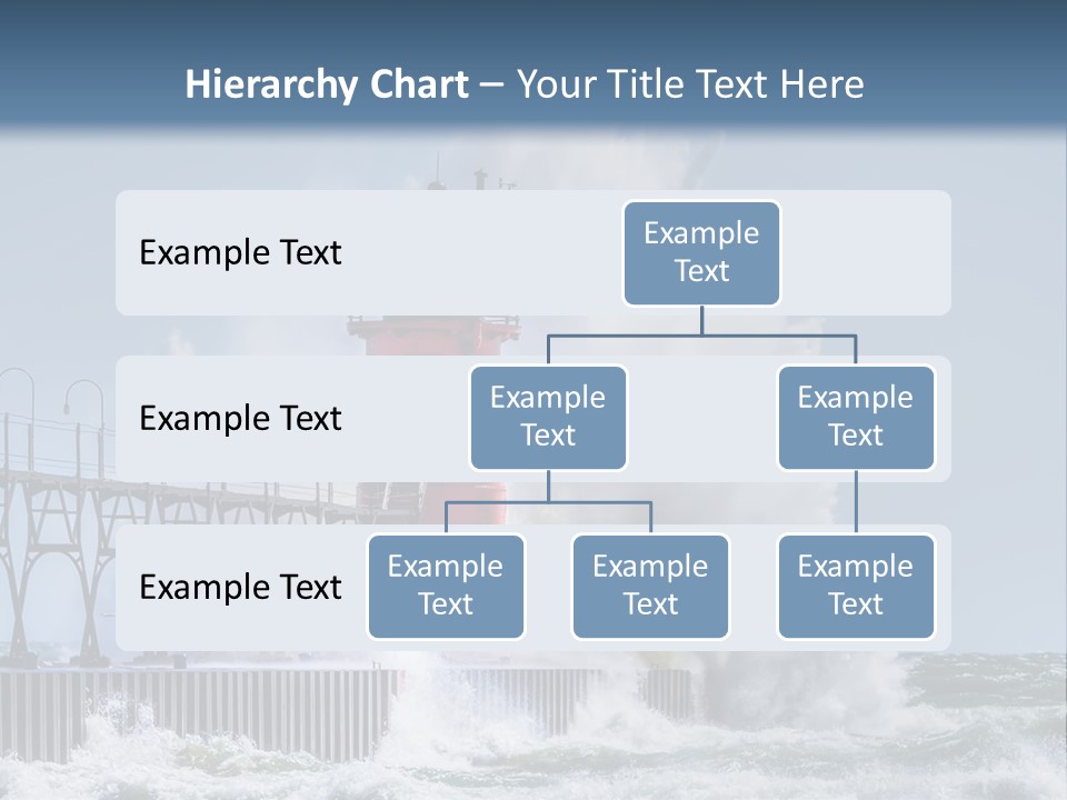 A Red Light House In The Ocean With Waves Crashing Over It PowerPoint Template