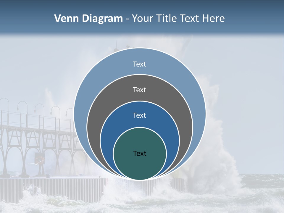 A Red Light House In The Ocean With Waves Crashing Over It PowerPoint Template