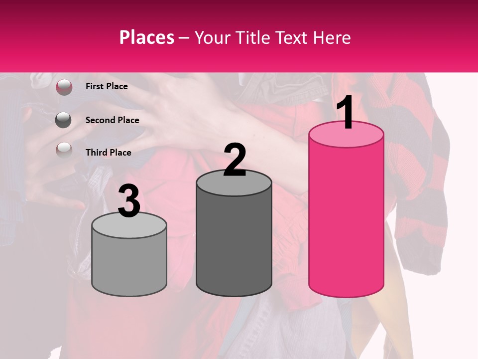 A Woman Is Holding A Pile Of Clothes PowerPoint Template